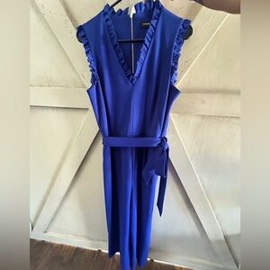 Andrew Marc Royal Blue Belted Dressy Jumpsuit